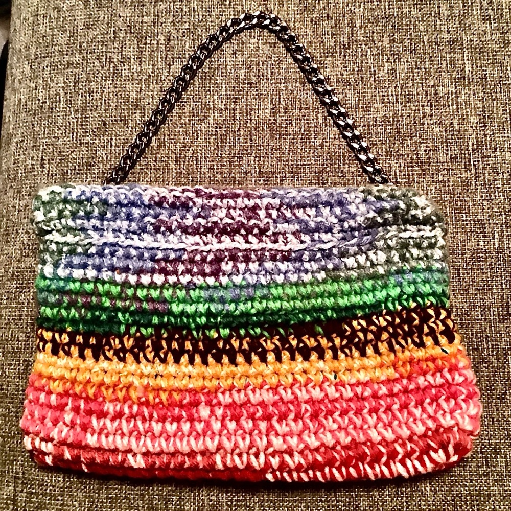 Adoreable Multi-Color Crochet Wristlet Front Button Closure - Picture 5 of 8
